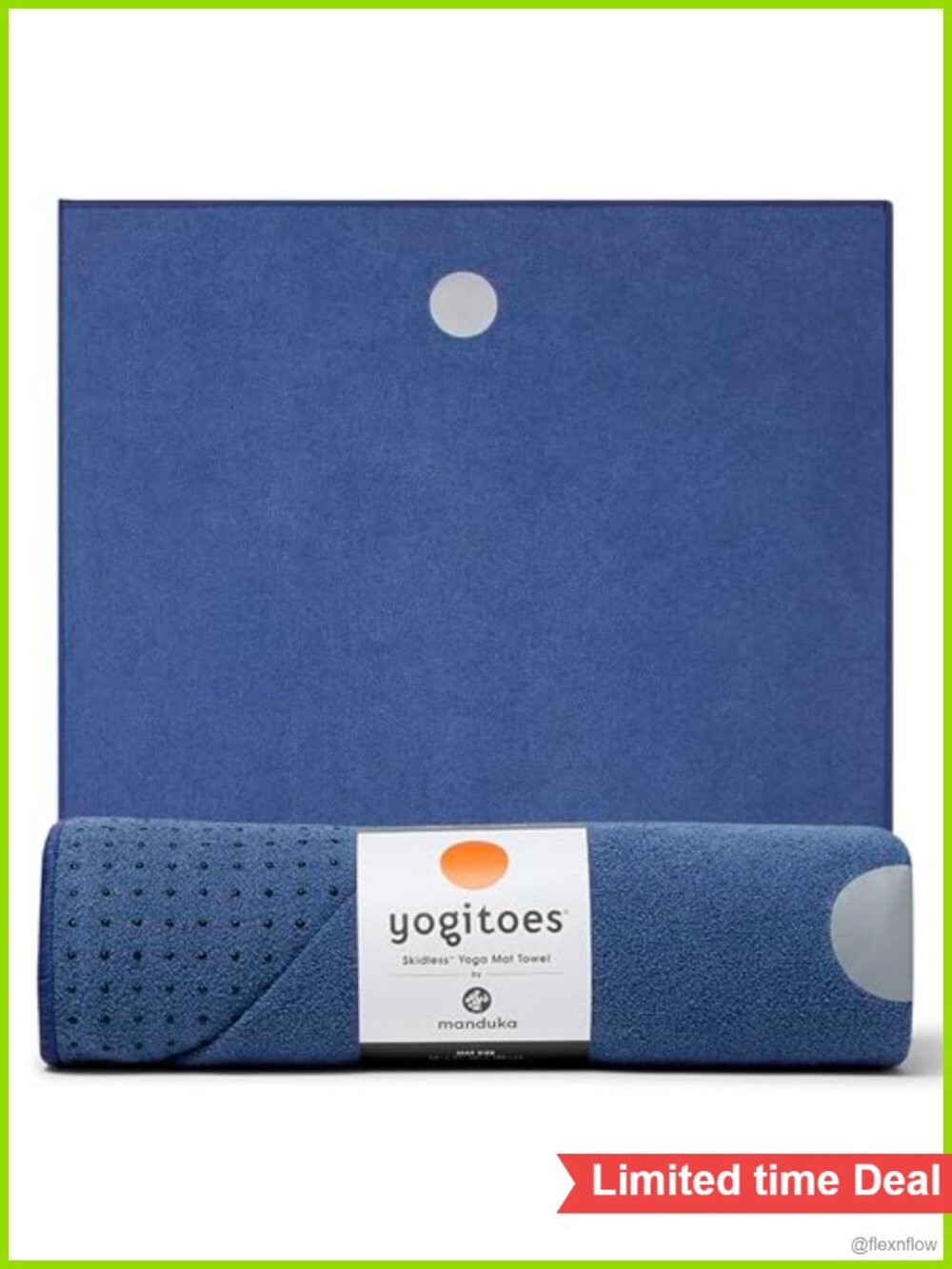 Yogitoes Hot Yoga Mat Towel Skidless Recycled Polyester 71 x 24 in